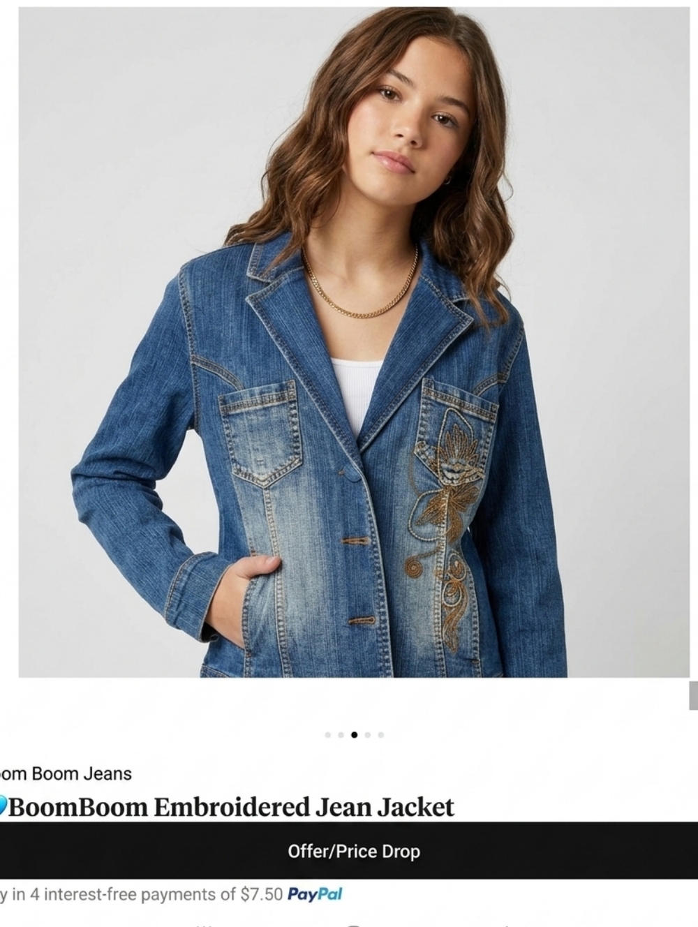 🩵BoomBoom Embroidered Jean Jacket